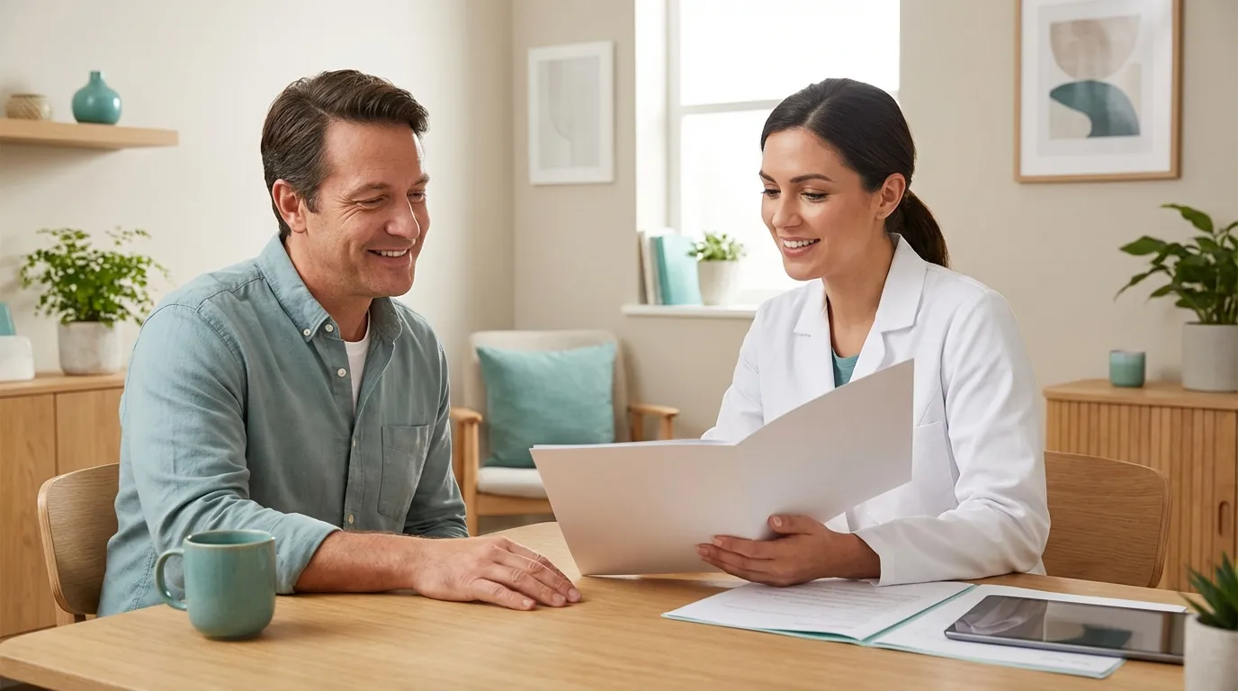 Person in freundlicher Beratungssituation zum Thema Zahnzusatzversicherung ohne Gesundheitsfragen